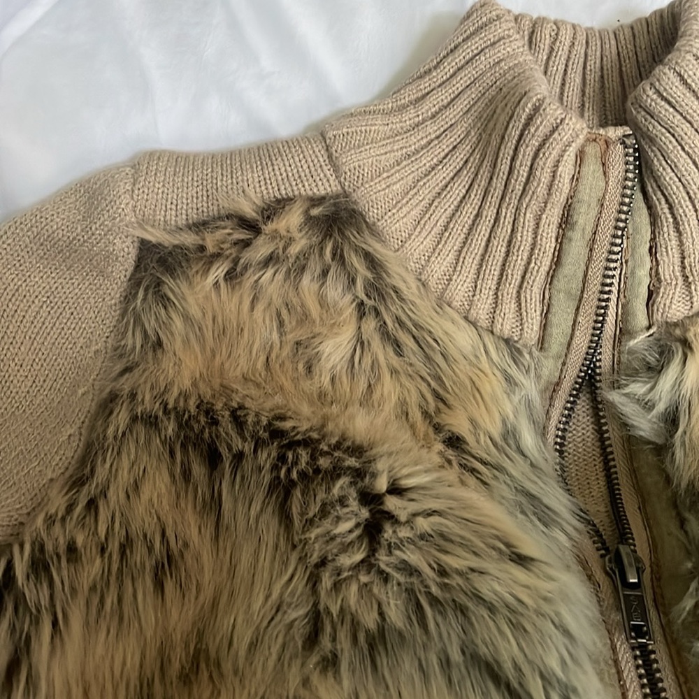 faux fur lined sweater, Size XS by H&M